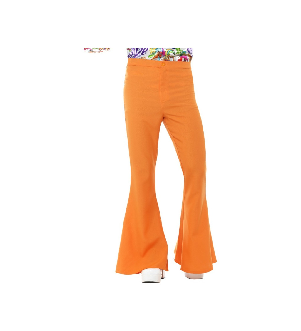 Pánské kalhoty do zvonu - oranžové