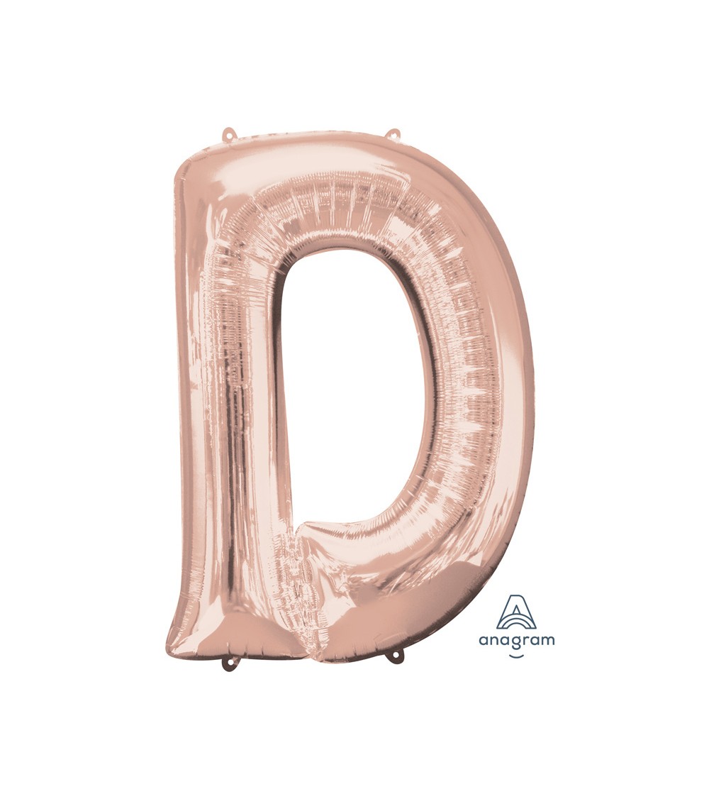 Balonek "D" - růžové zlato