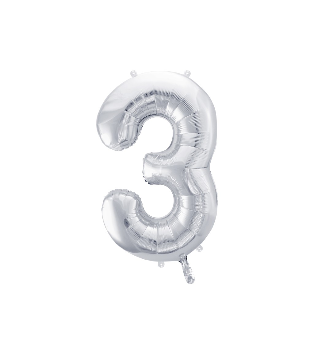 Balónek s číslem - stříbrný
