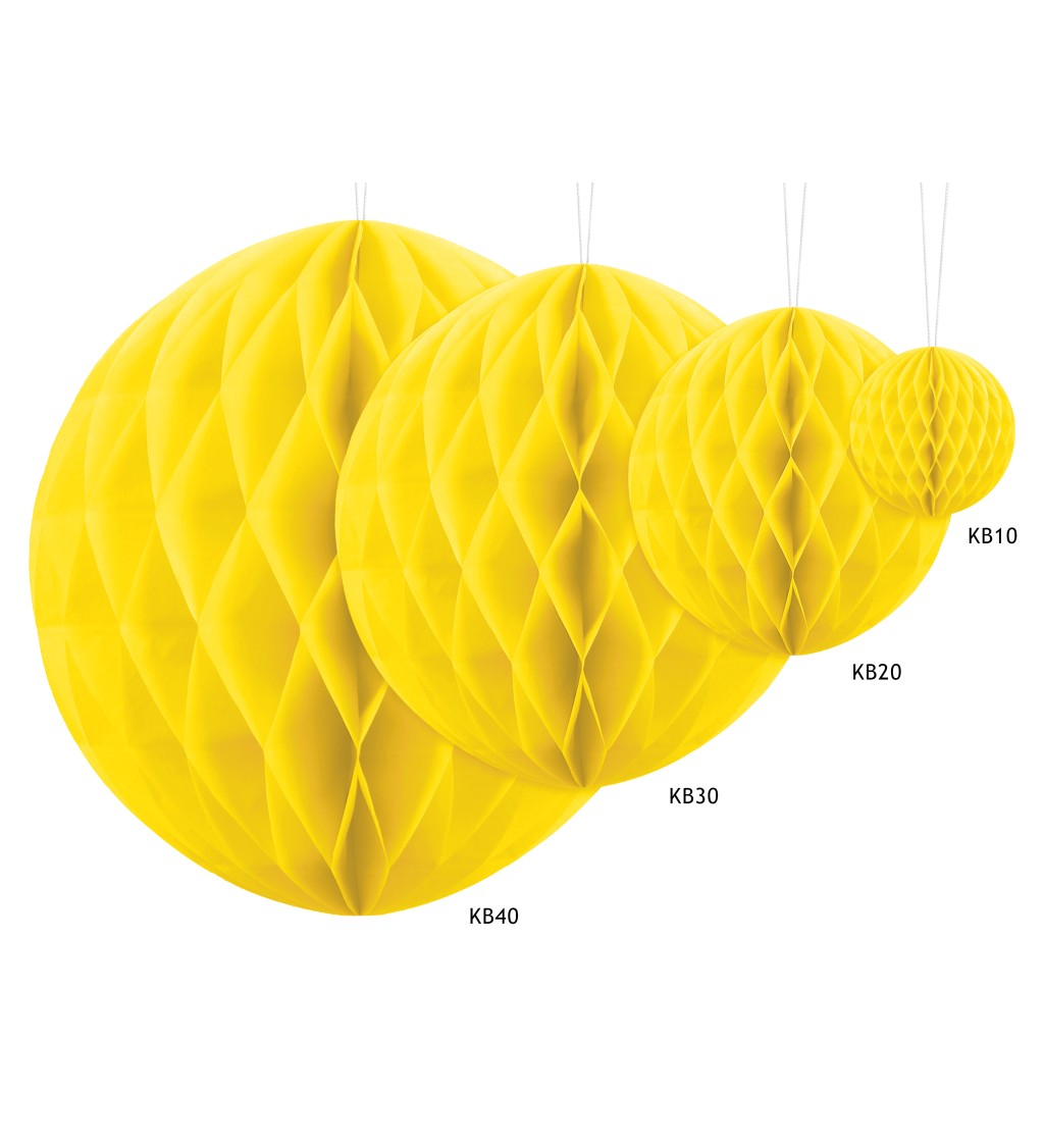 Dekorativní koule žlutá - 10 cm