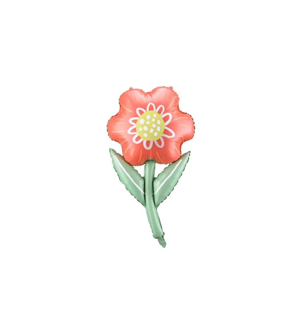 Fóliový balónek - červená květinka