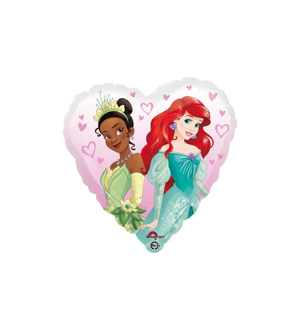 Balónek ve tvaru srdce - Disney princezny
