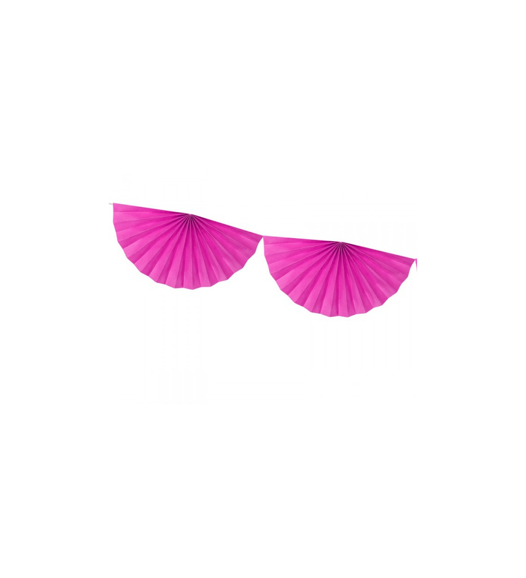 Girlanda - vějířky růžové větší