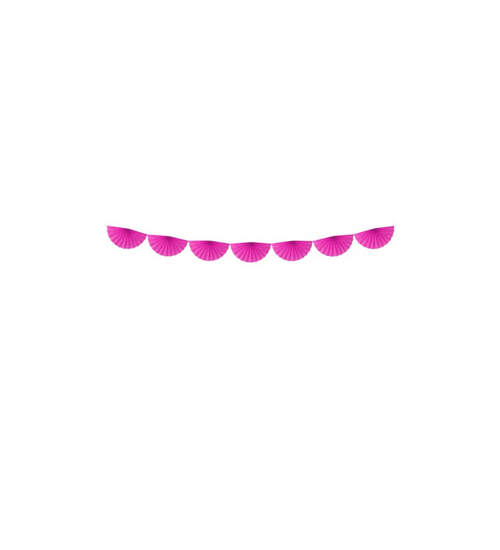 Girlanda - vějířky růžové větší