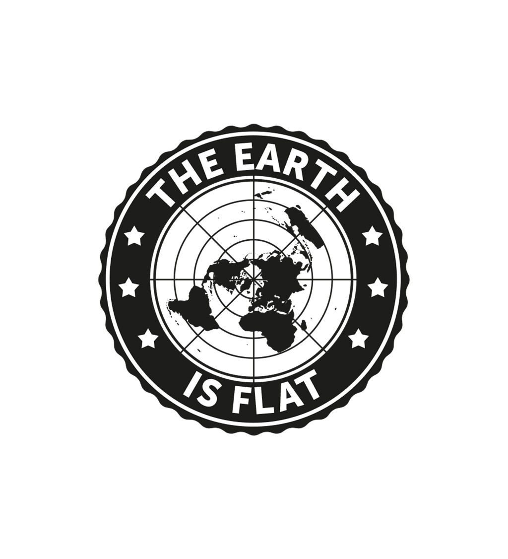Pánské bílé triko - The earth is flat