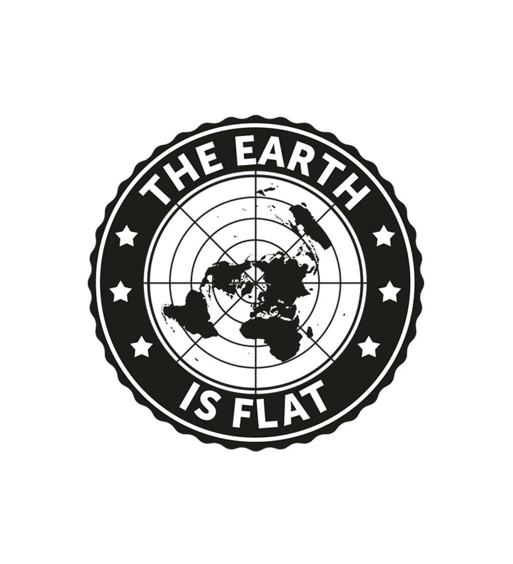Dámské bílé triko - The earth is flat