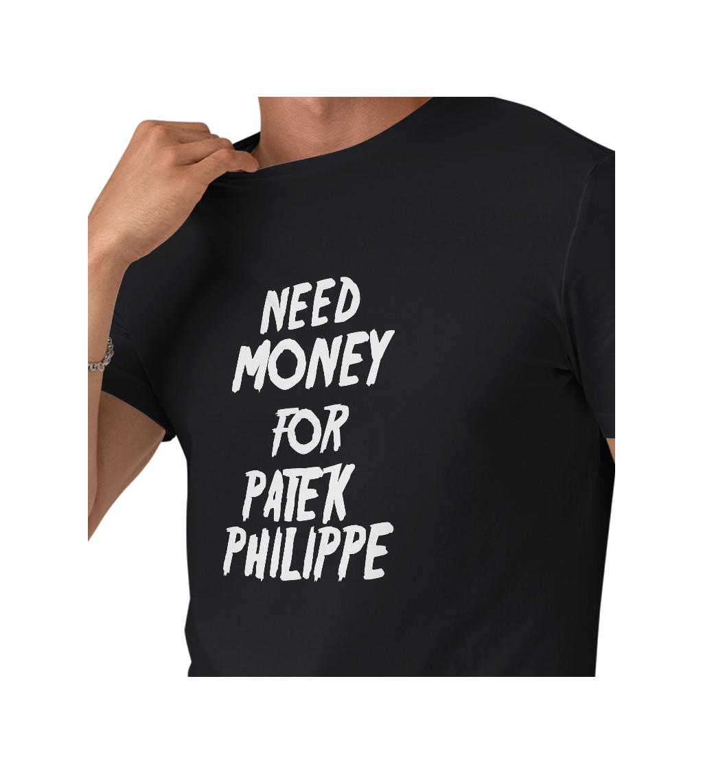 Pánské tričko černé - Need money for Philippe