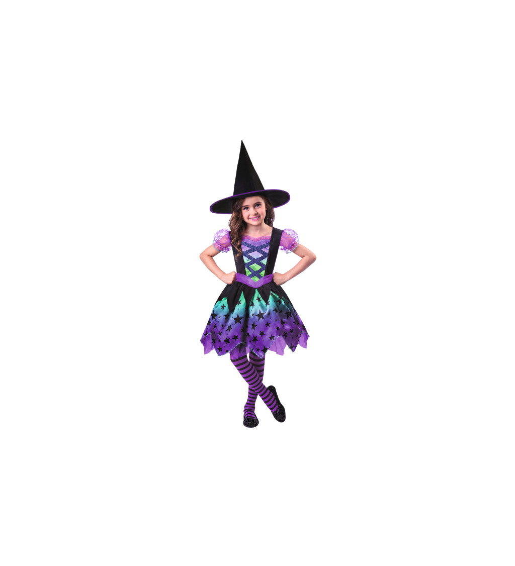 Dětský kostým fialová malá čarodějka