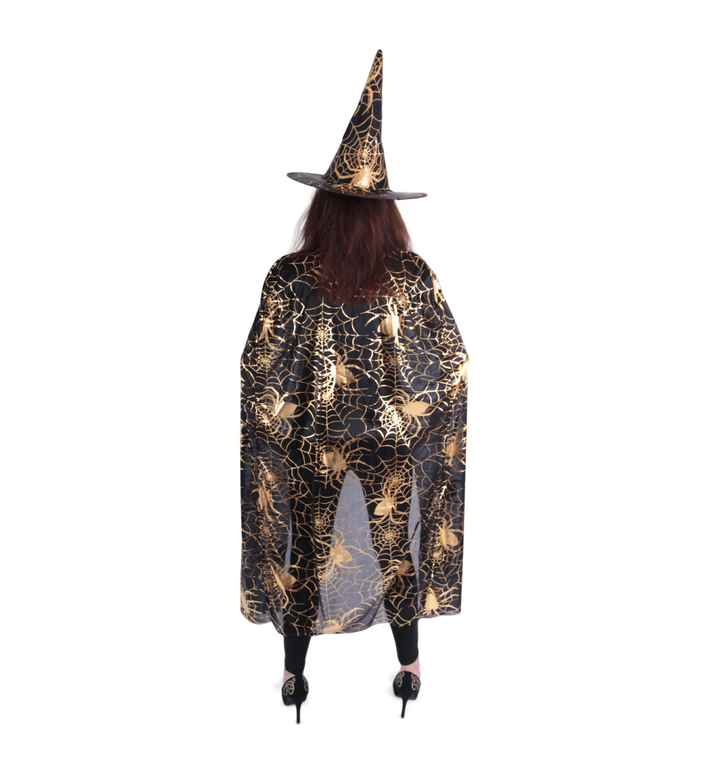 Plášť a klobouk - čarodějnický, zlatý