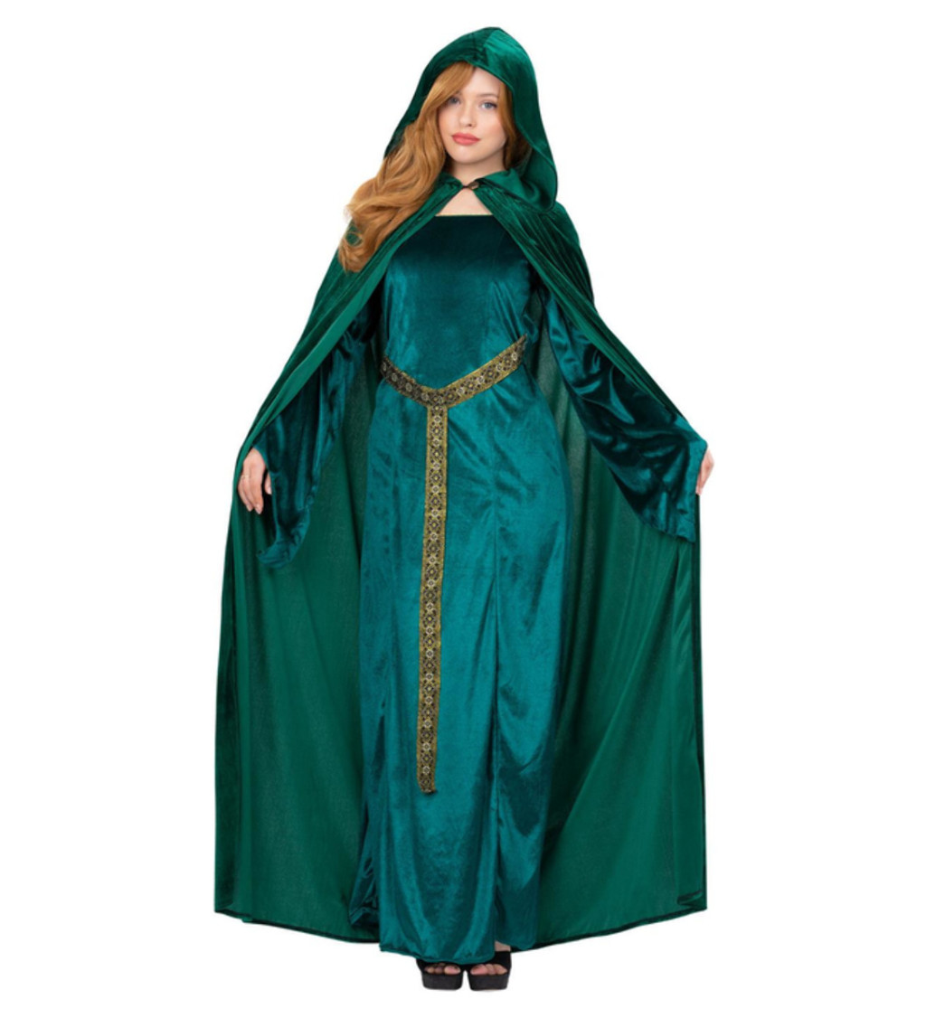Smaragdově zelený plášť pro dospělé
