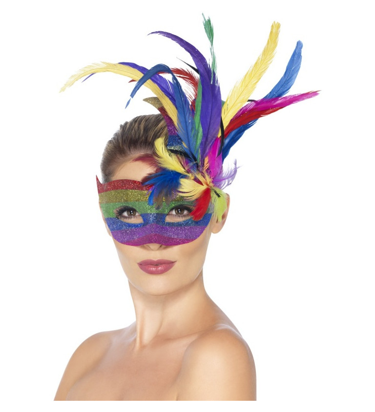 Maska Karneval - duhová