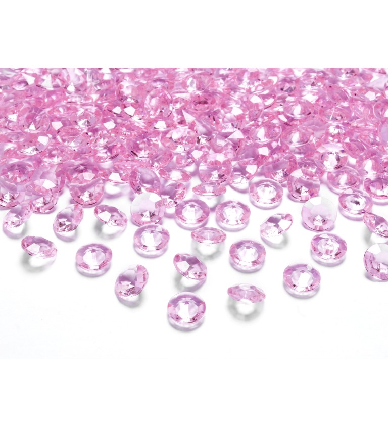 Dekorativní diamanty mini - světle růžové