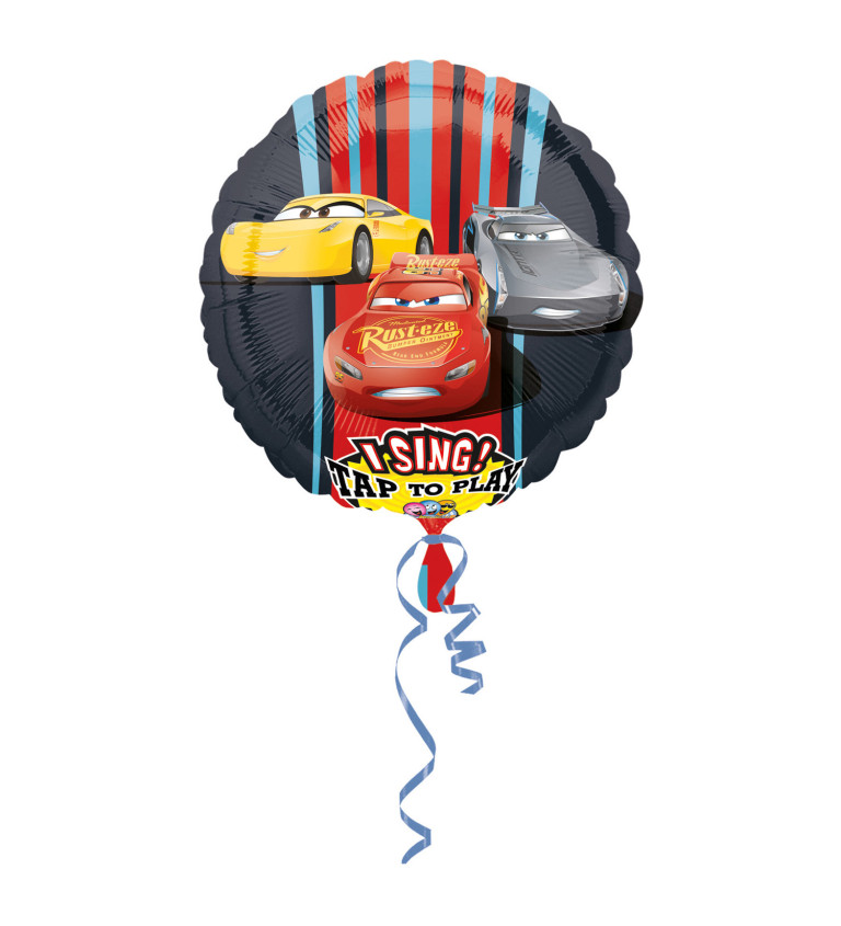 Fóliový balónek - kulatý s autíčky