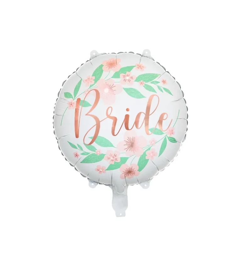 Fóliový balónek - kulatý s nápisem "Bride"