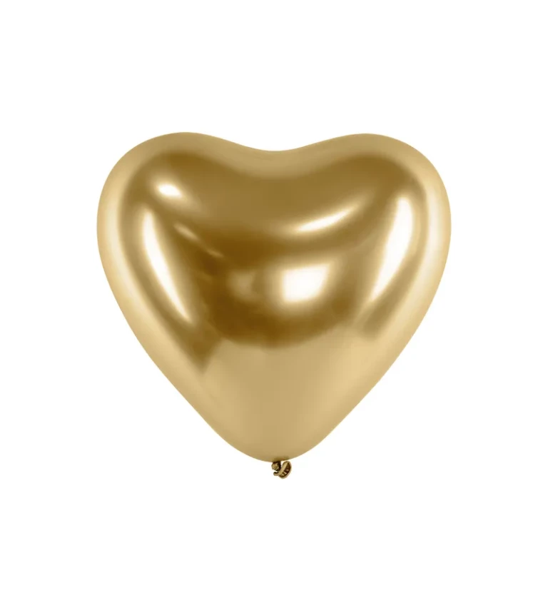 Leské fóliové balónky Srdce - zlaté