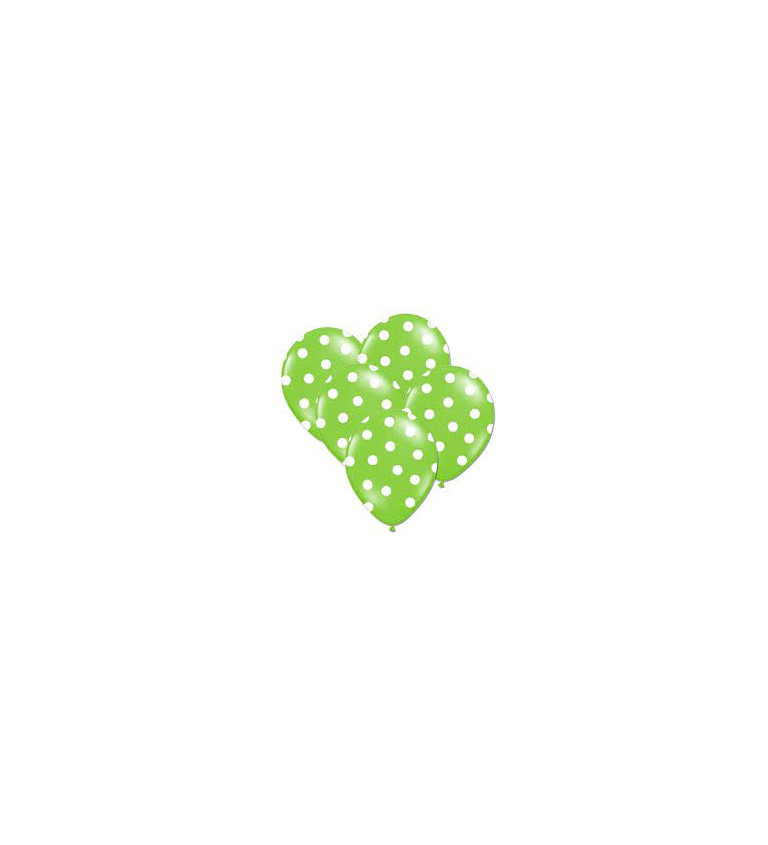 Balonek - zelený s bílými puntíky