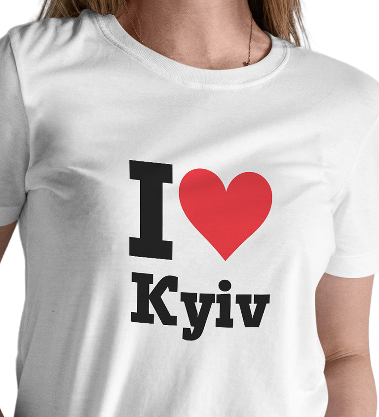 Dámské bílé triko s nápisem - I love I love Kyiv