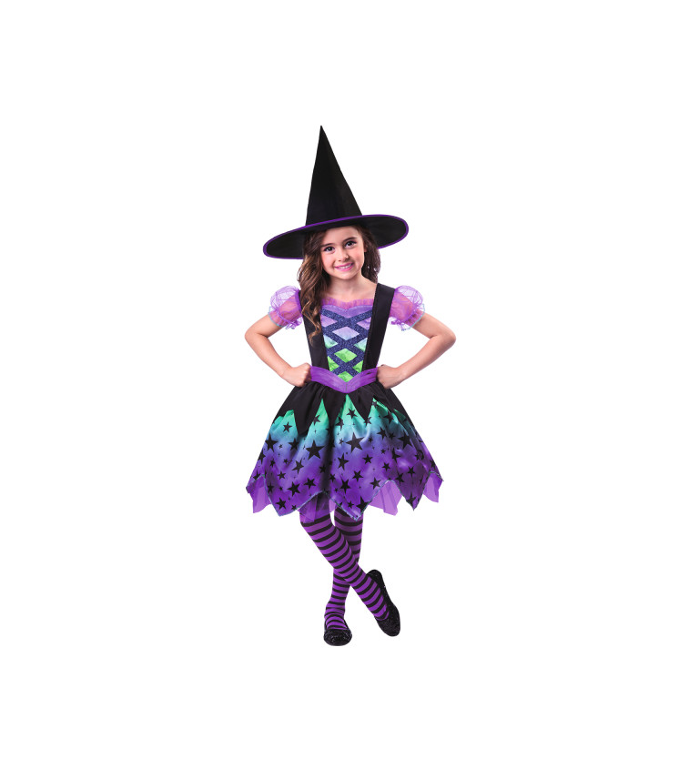 Dětský kostým fialová malá čarodějka