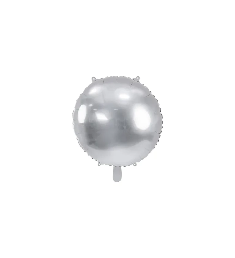Fóliový balónek kulatý stříbrný