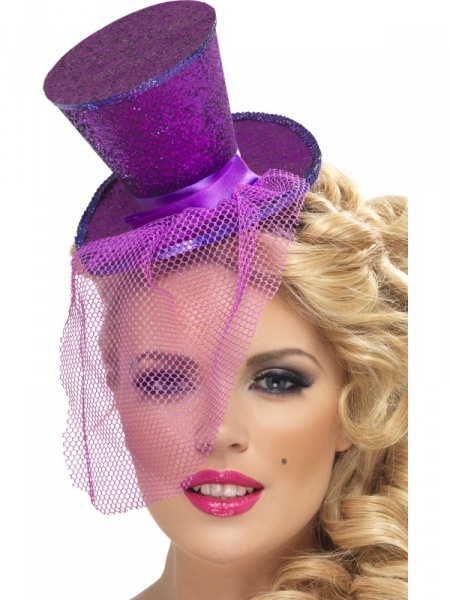 Mini klobouček - fialový