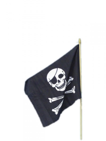 Pirátská vlajka - s tyčí