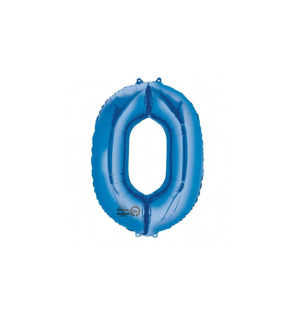 Fóliový balónek velký - modré číslo 0