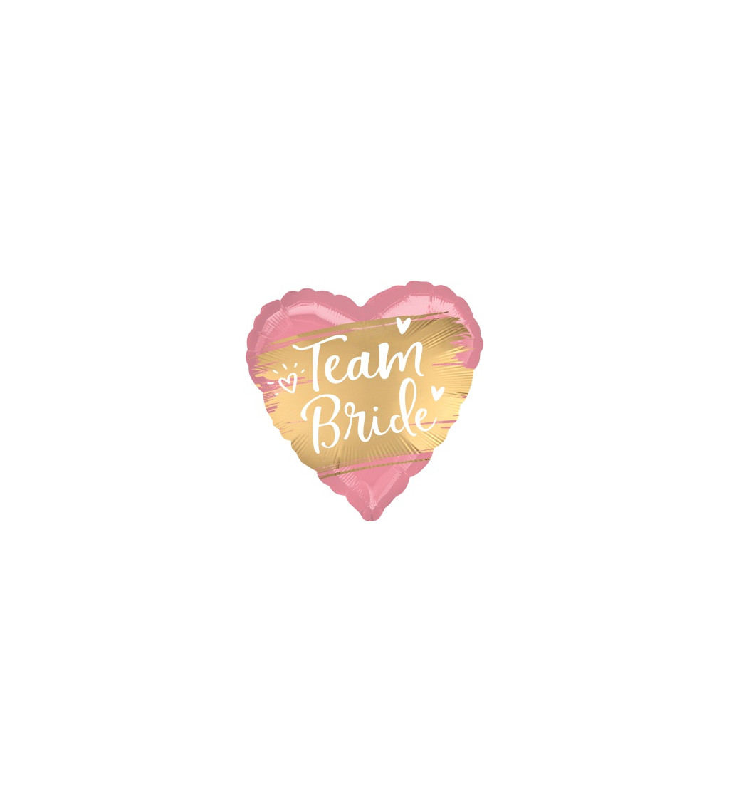 Fóliový balónek - srdce s nápisem "Team Bride"