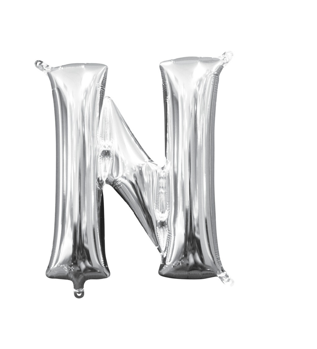 Fóliový balónek malý - stříbrné písmeno N