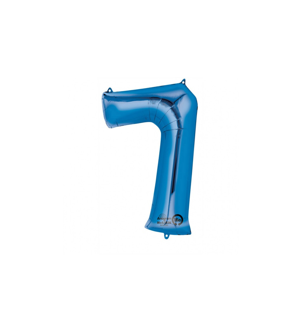 Balonek "7" velký - modrý