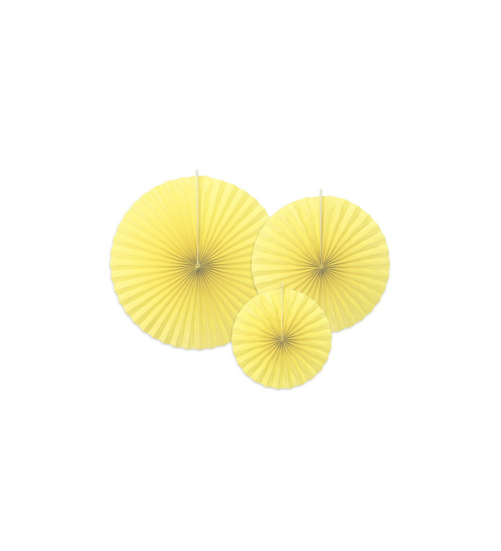Dekorativní rozeta - žlutá 3 ks