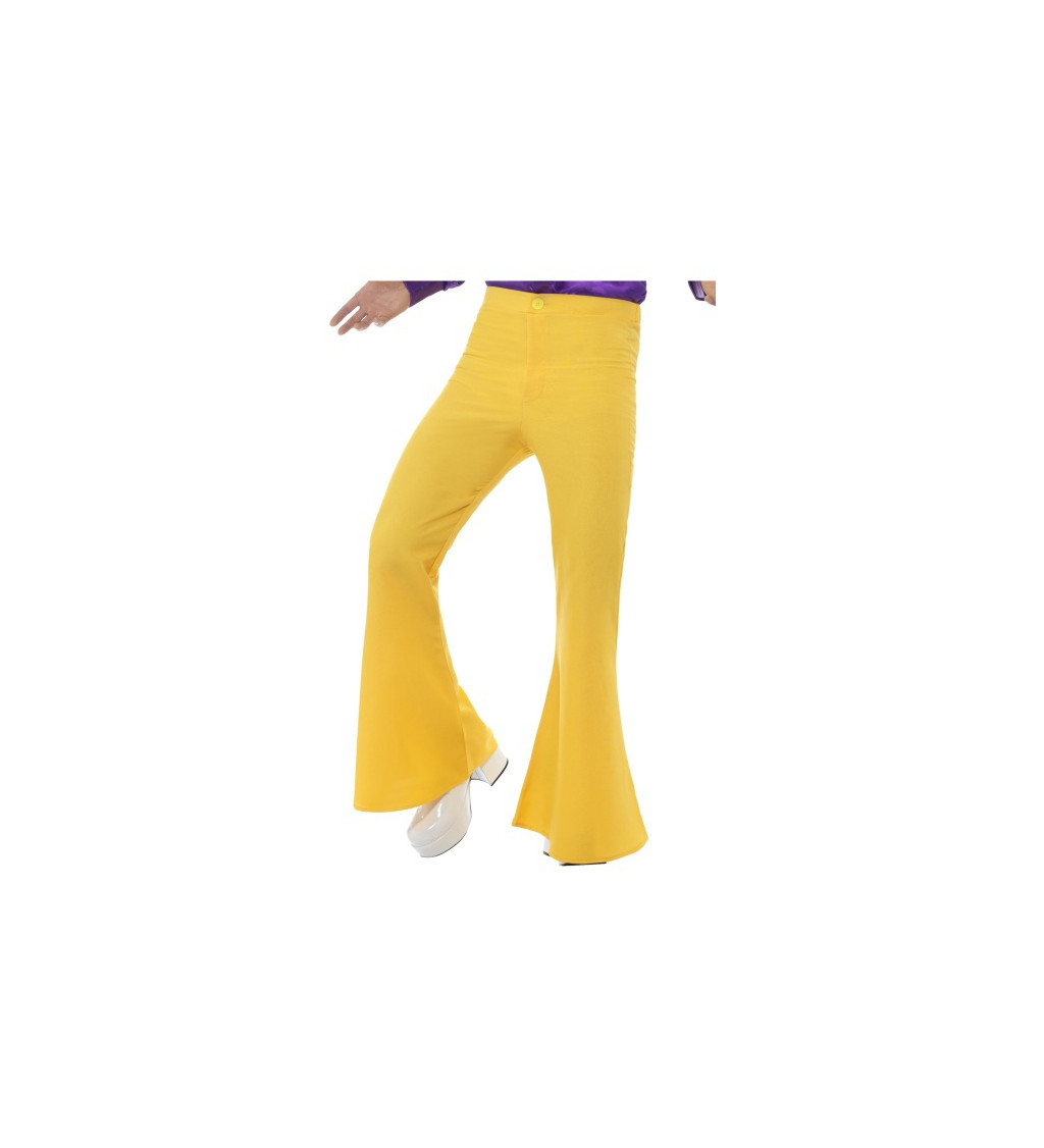 Pánské kalhoty do zvonu - žluté