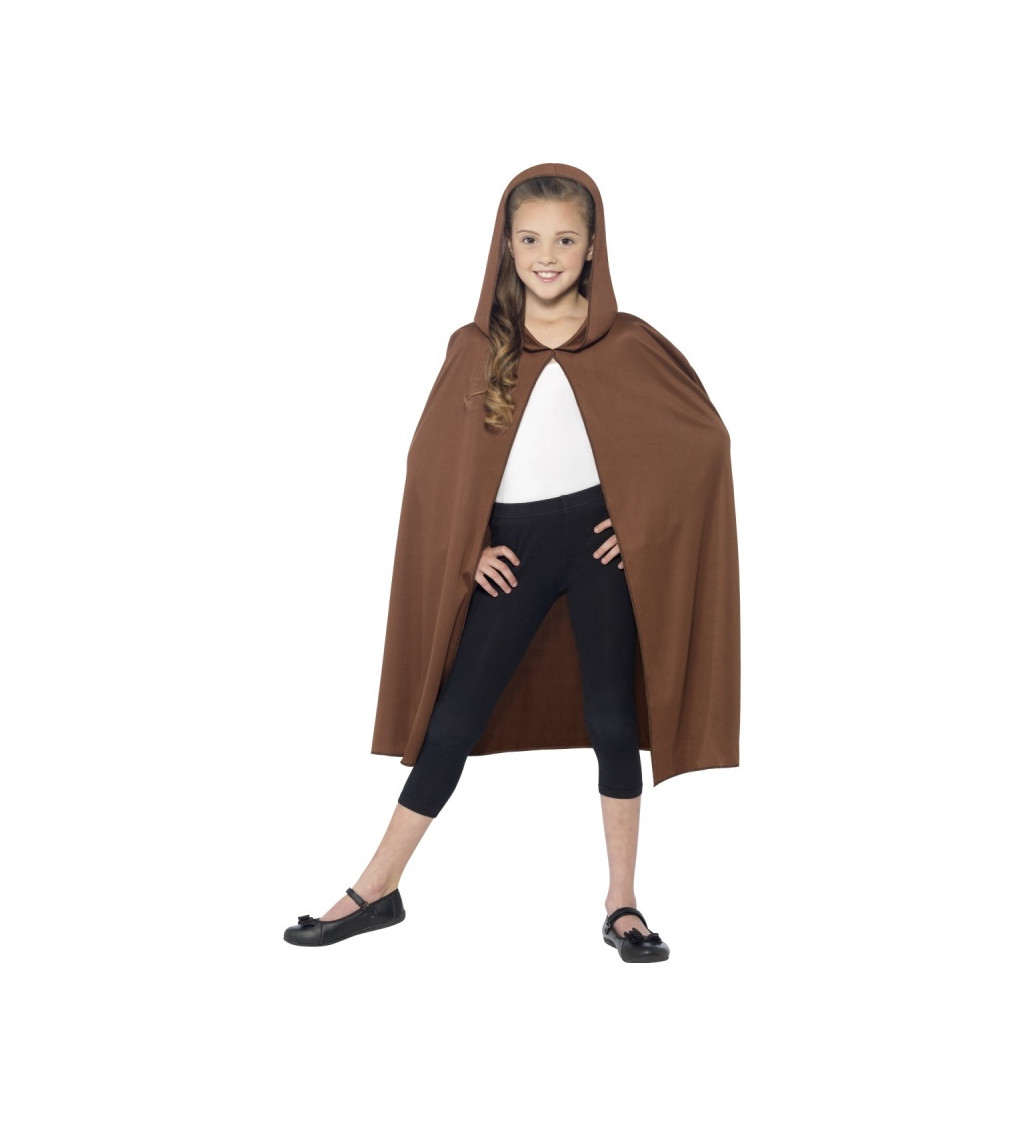 Dětský plášť s kapucí - hnědý