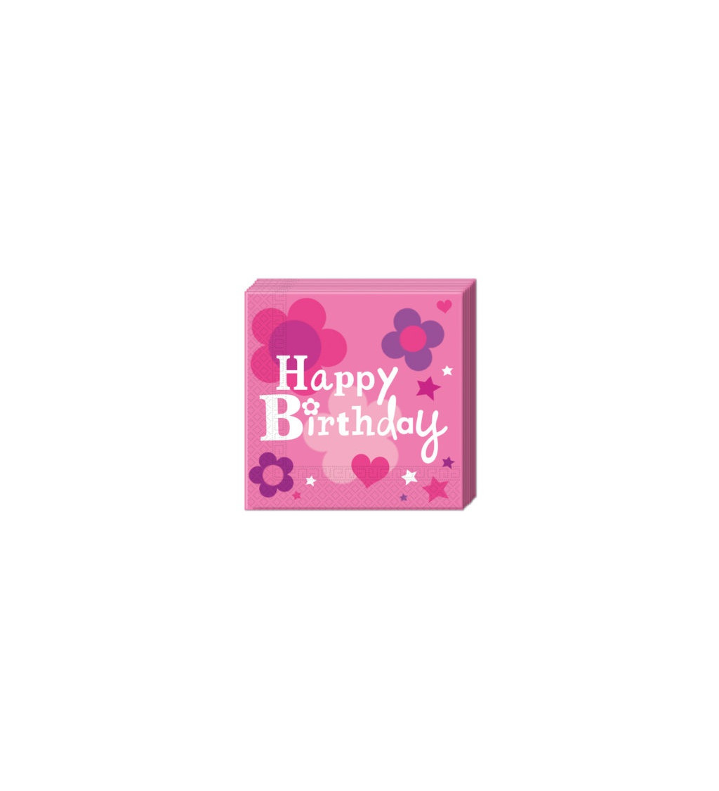 Ubrousky narozeninové - Birthday Girl - růžové