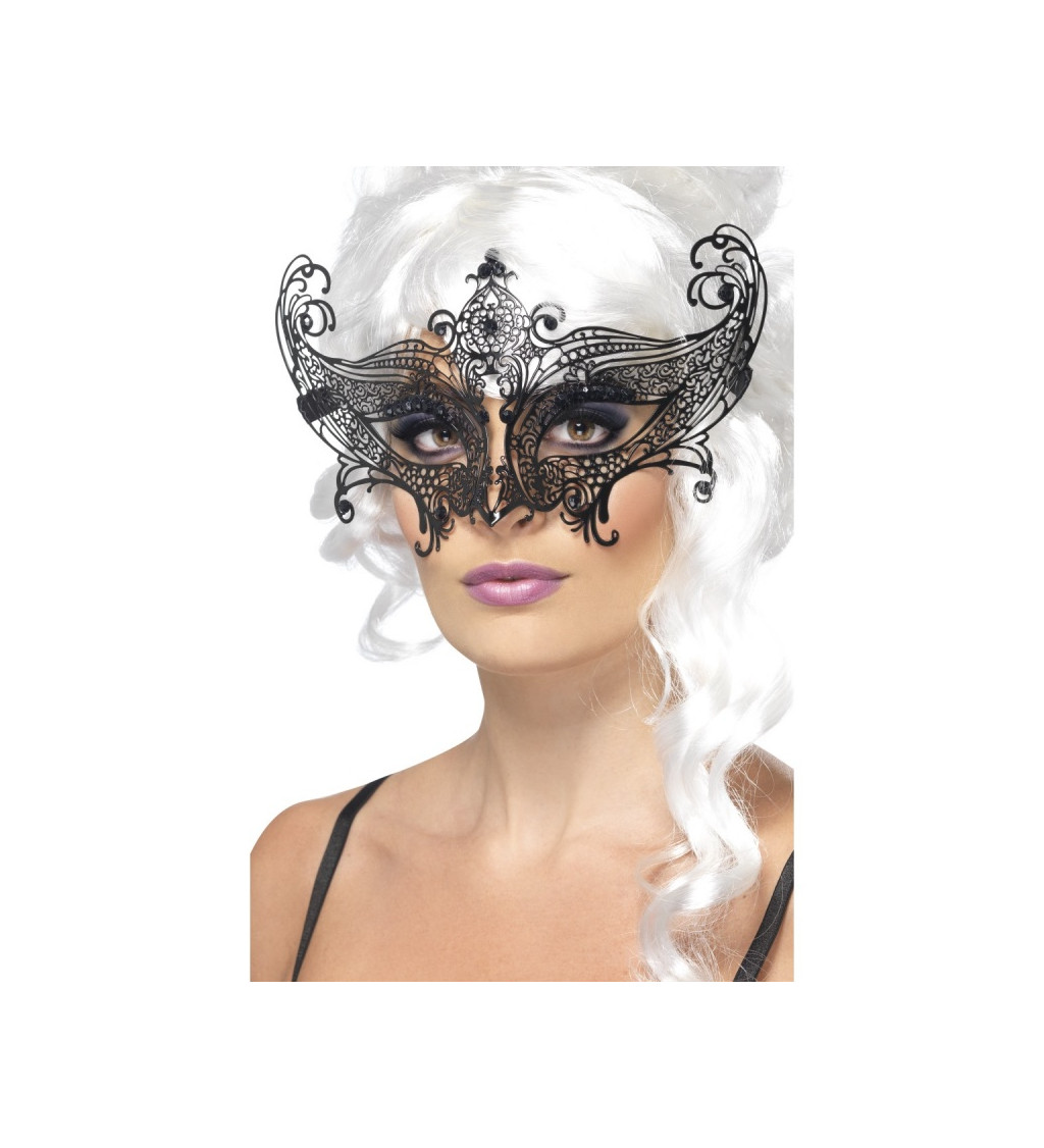 Benátská maska - černý motýl
