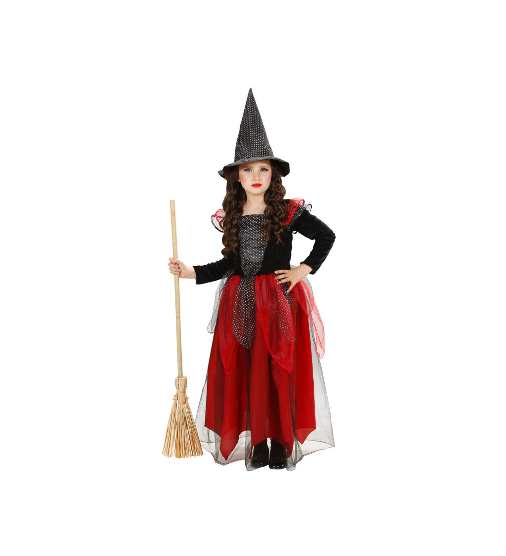 Dětský kostým "Červená čarodějka"