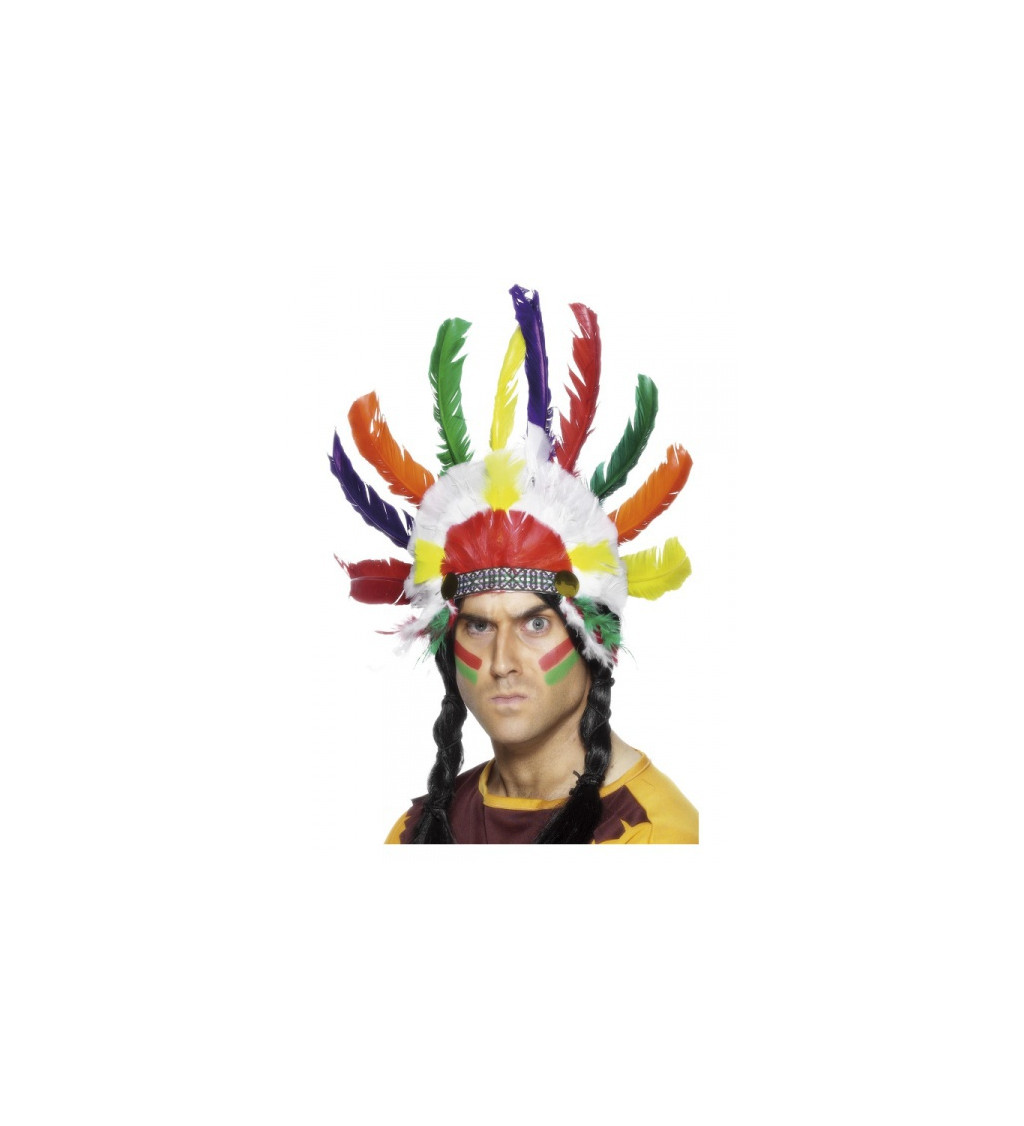 Indiánská barevná čelenka