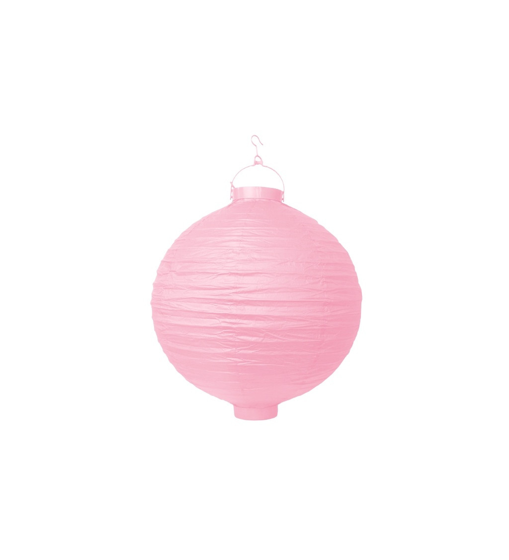Papírový lampion - světle růžový 30 cm