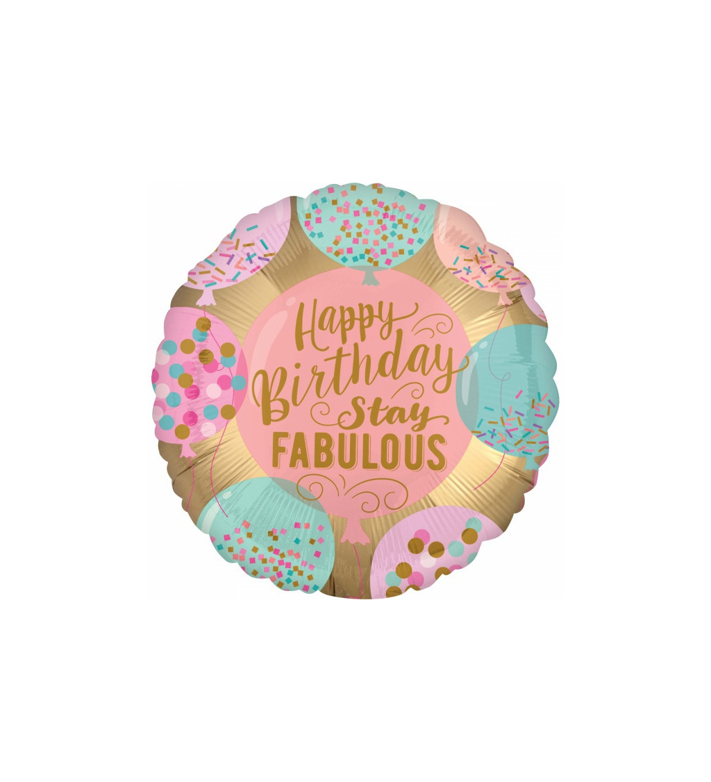 Fóliový balónek Birthday - fabulous