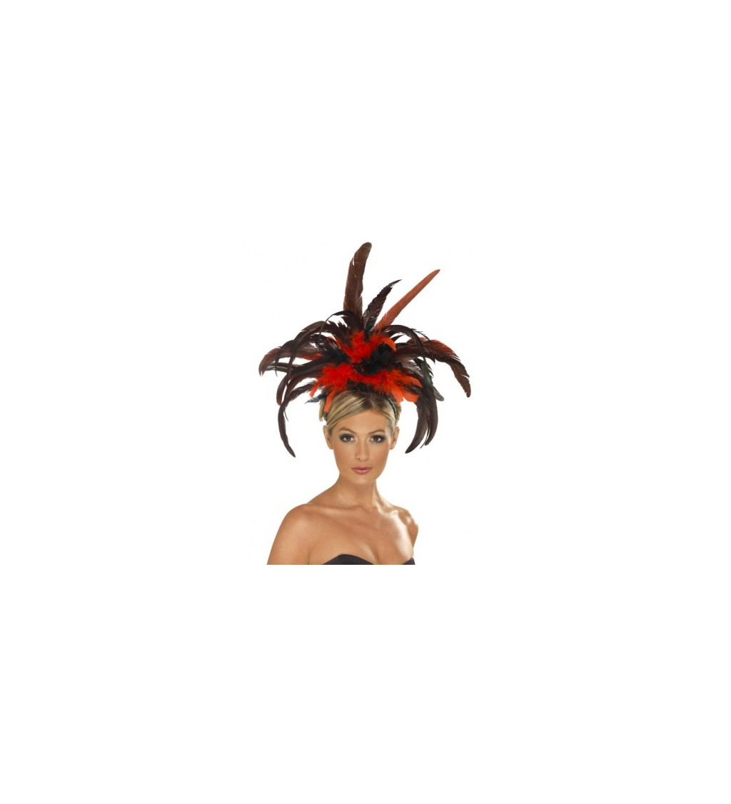 Burlesque černo-červená čelenka