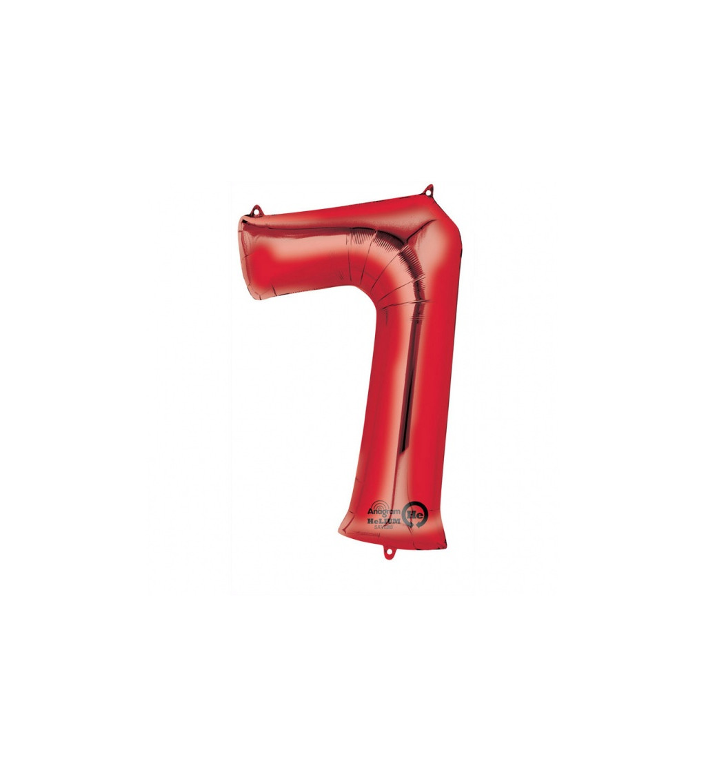 Balonek "7" velký - červený