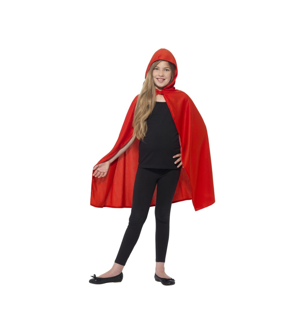 Dětský plášť s kapucí - červený