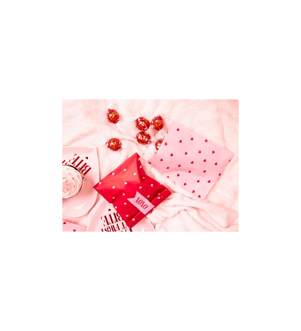 Dárkové balíčky valentýnské - růžové/červené 6 ks