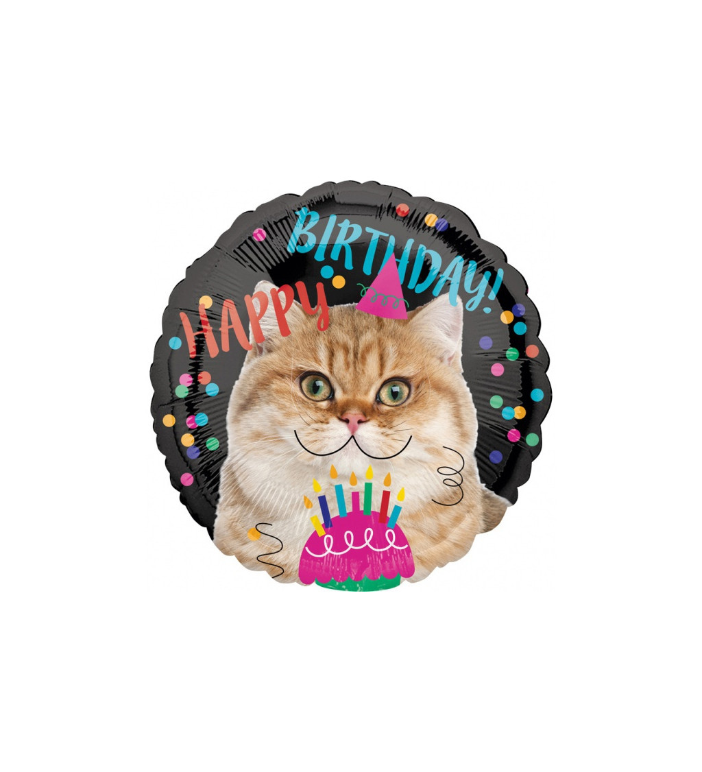 Balón "Happy Birthday Cat"