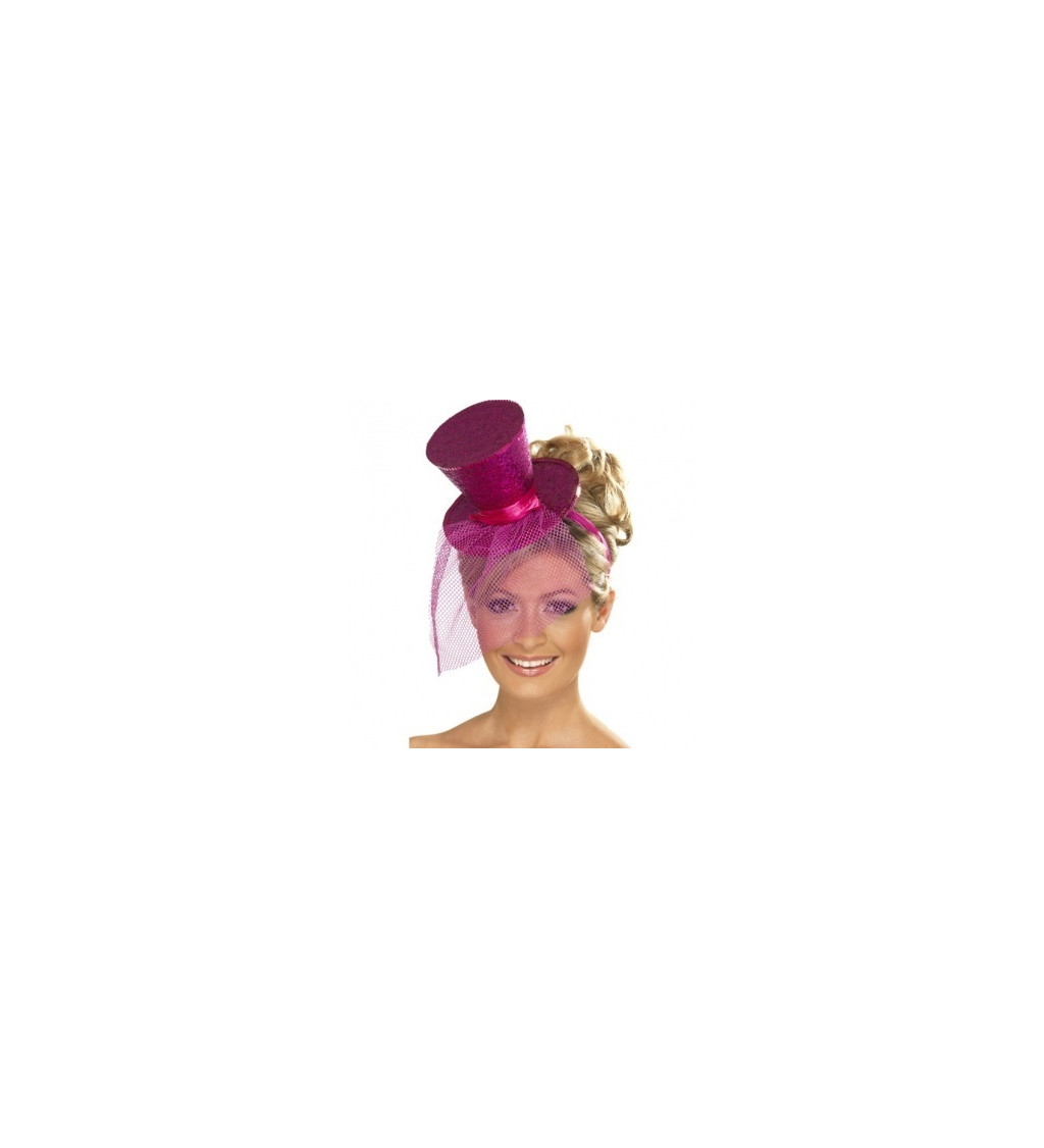 Mini klobouček - růžový