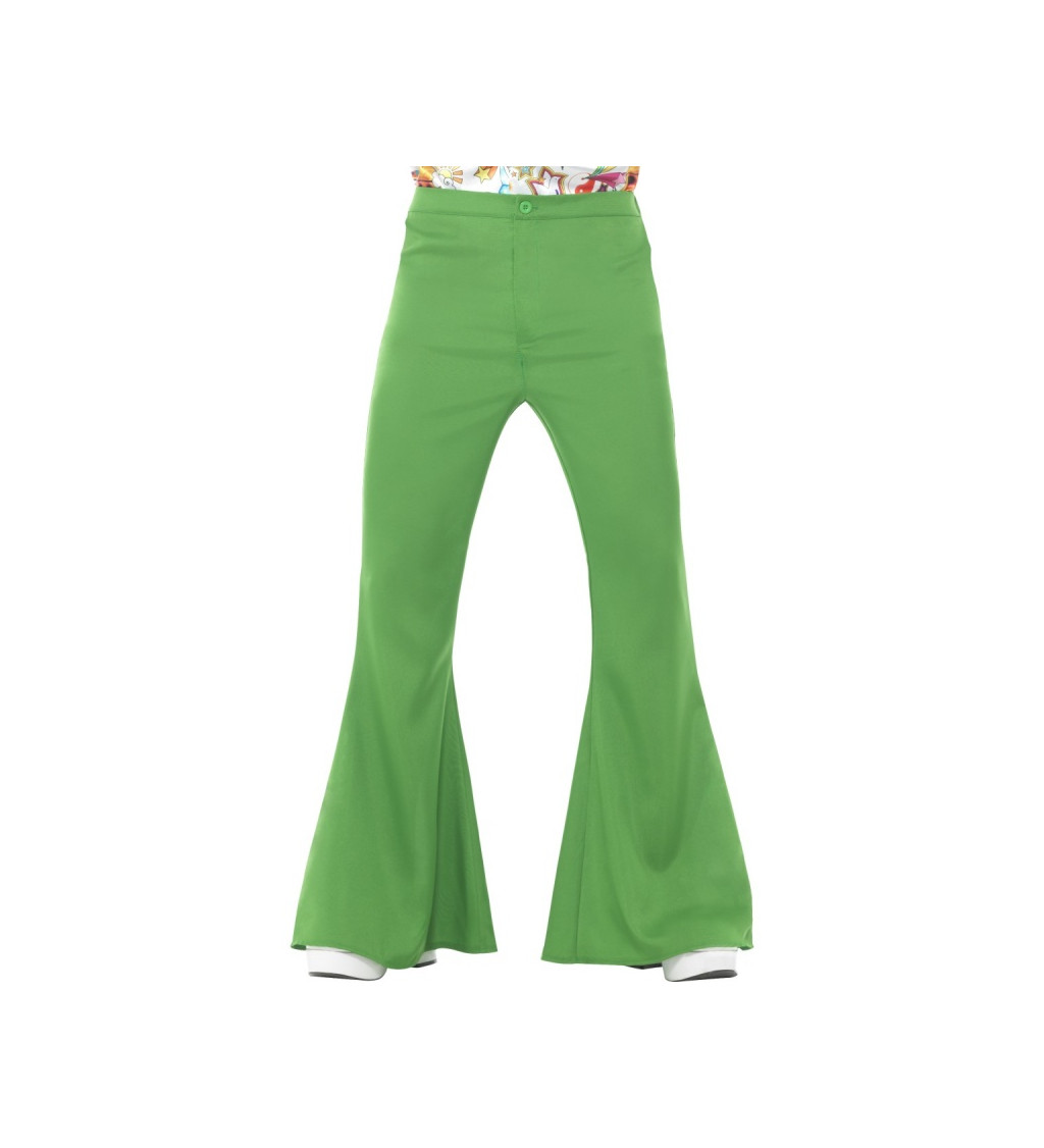 Pánské kalhoty do zvonu - zelené