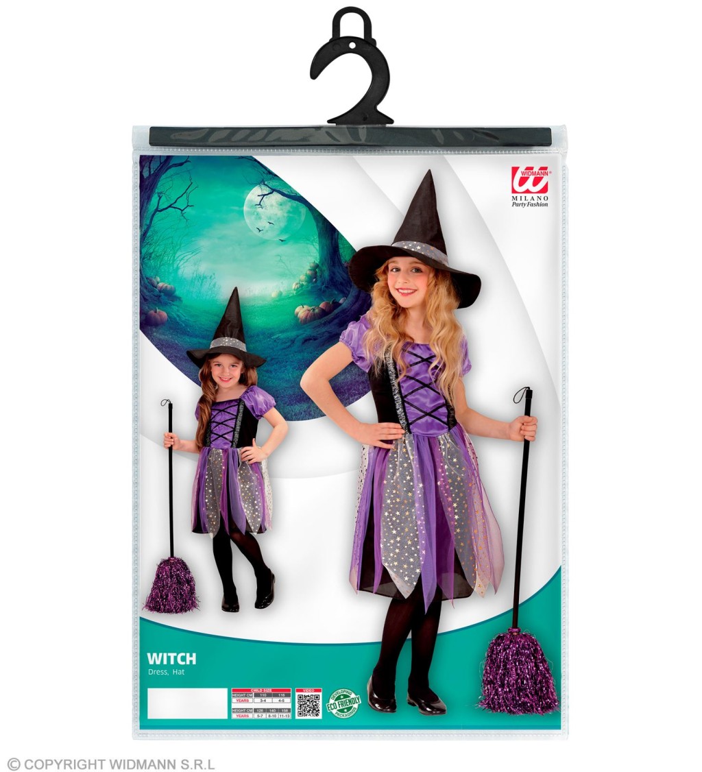 Halloween kostým pro děti - "Fialová čarodějka"