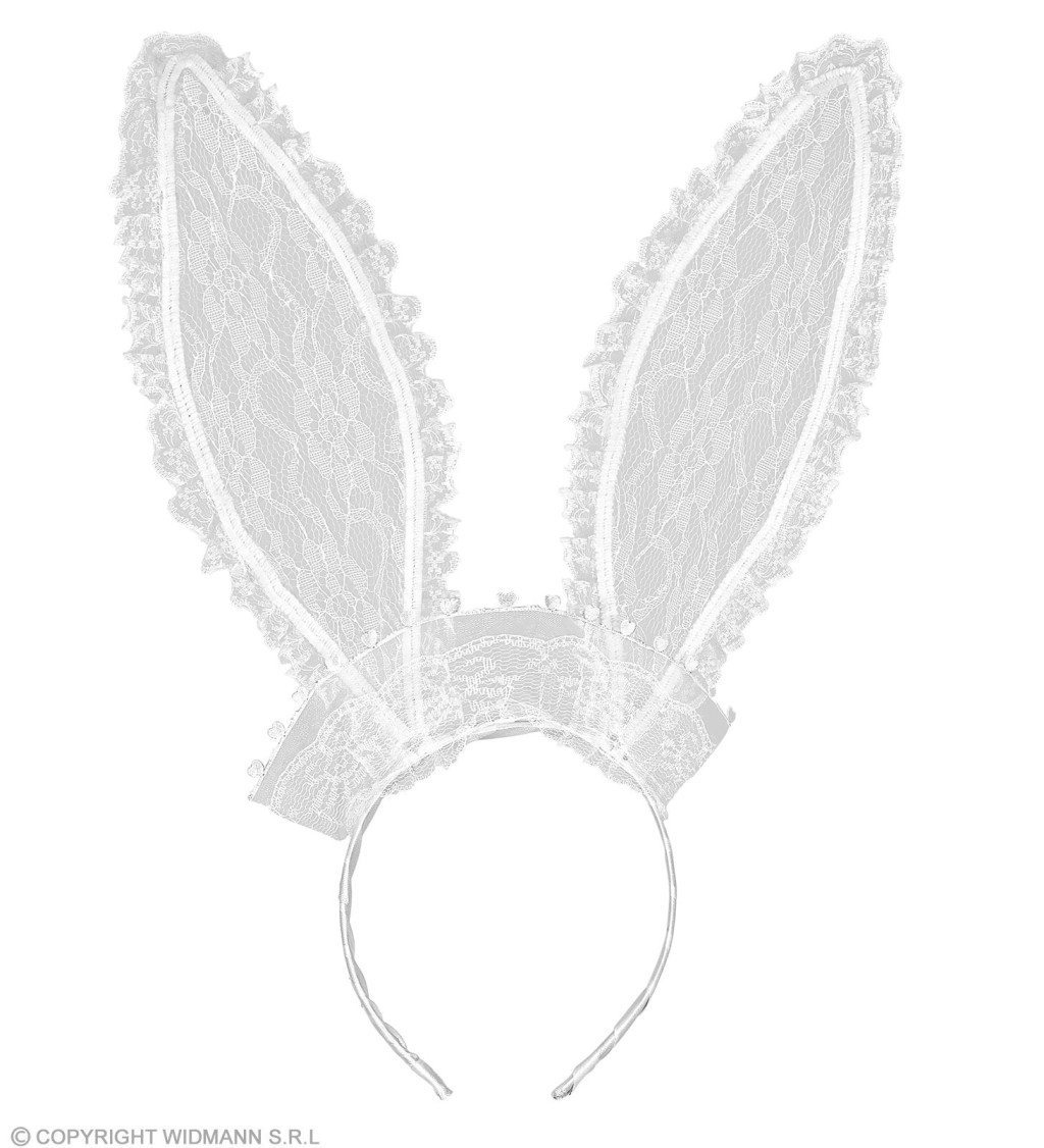 Uši Bunny krajkové - bílé
