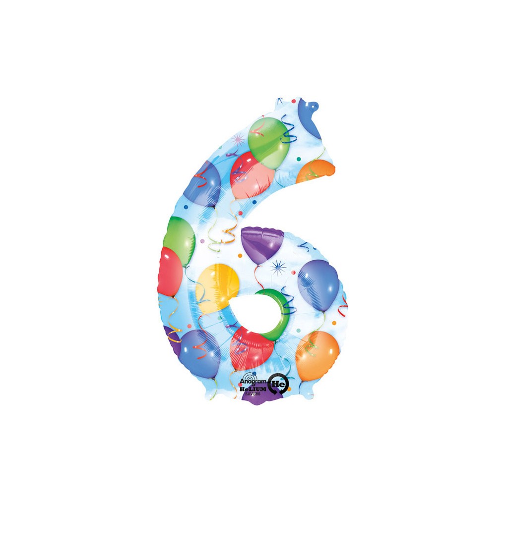 Balonek "6" - barevný