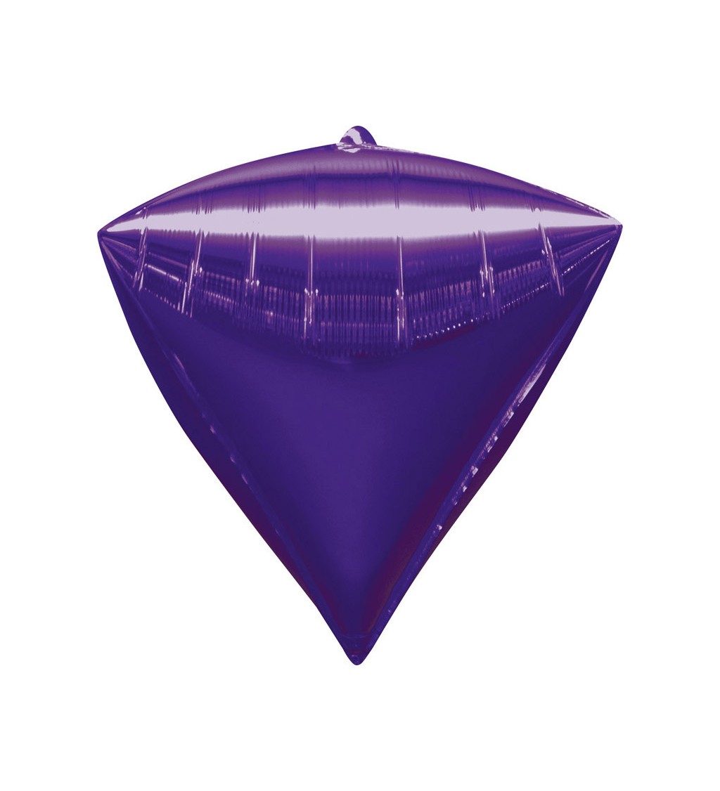 Fóliový balónek ve tvaru diamantu - fialová