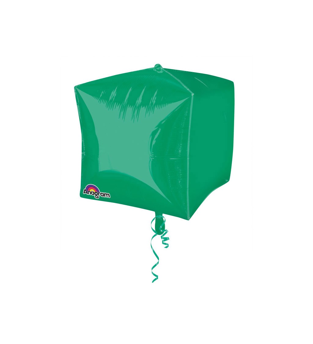 Fóliový balónek ve tvaru kostky - zelená